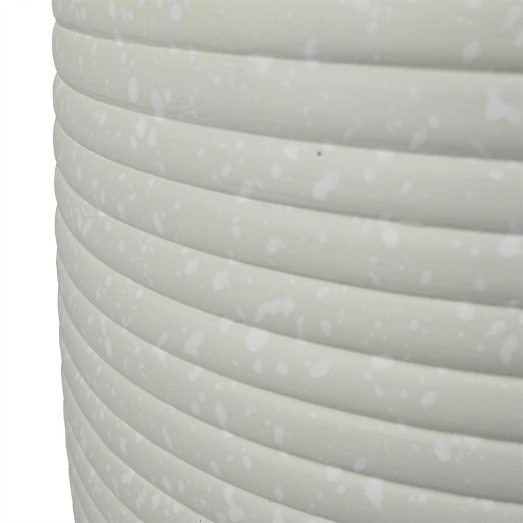 46cm x 40cm Mikos Extra Large Ridged Composite Planter - Stone Colour - Premium Quality