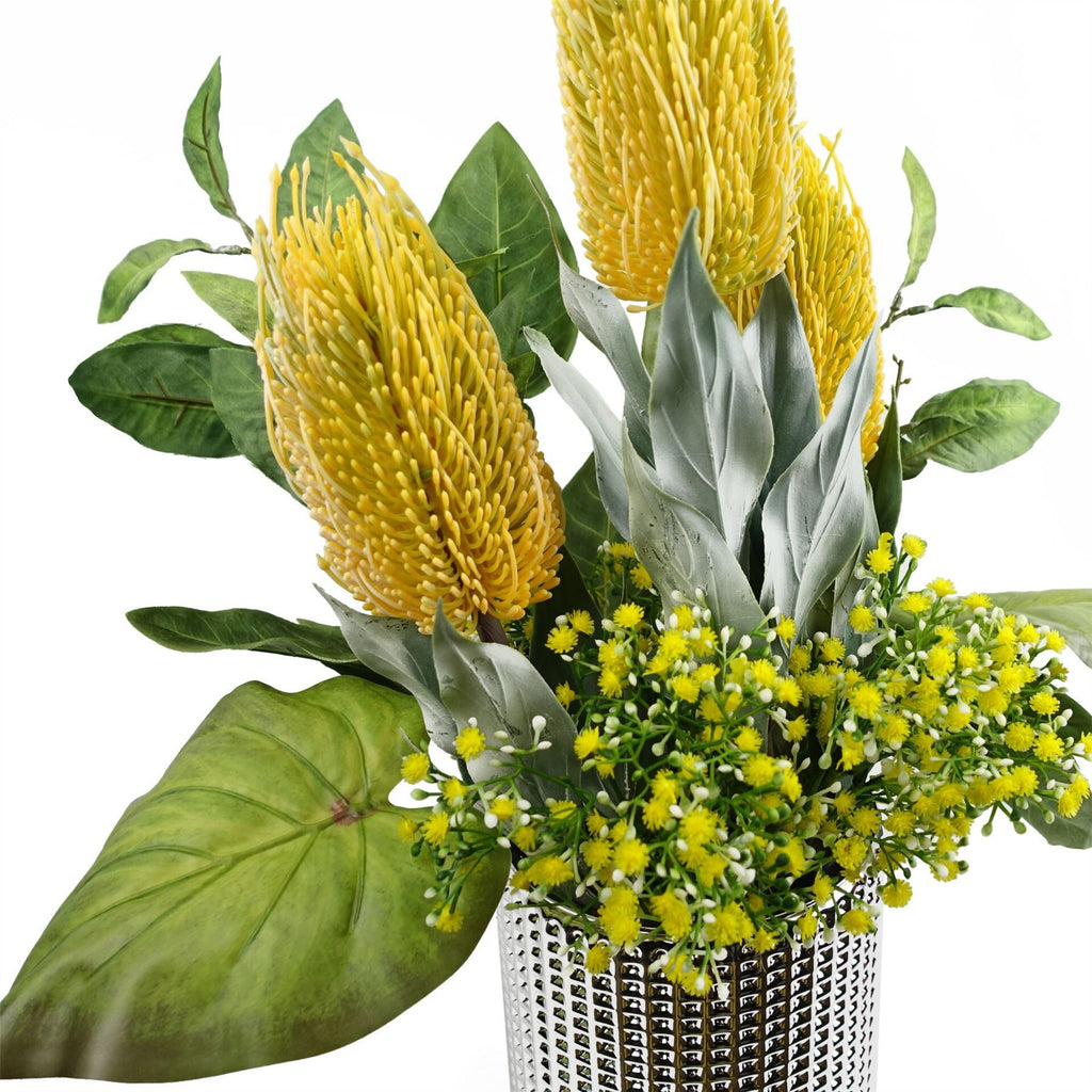 Artificial Pack of 6 x 55cm Gypsophila Yellow Stem - Premium Quality