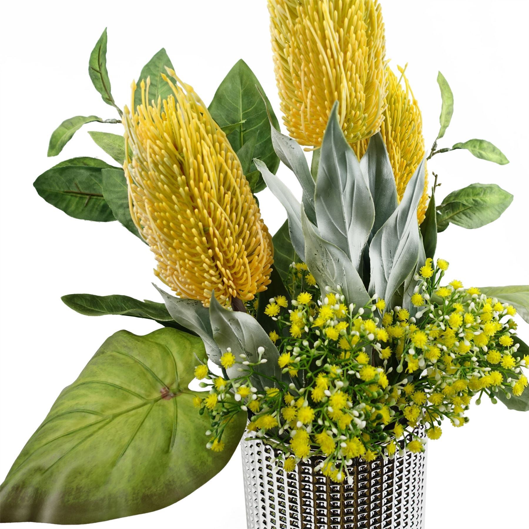 Artificial Pack of 6 x 55cm Gypsophila Yellow Stem - Premium Quality