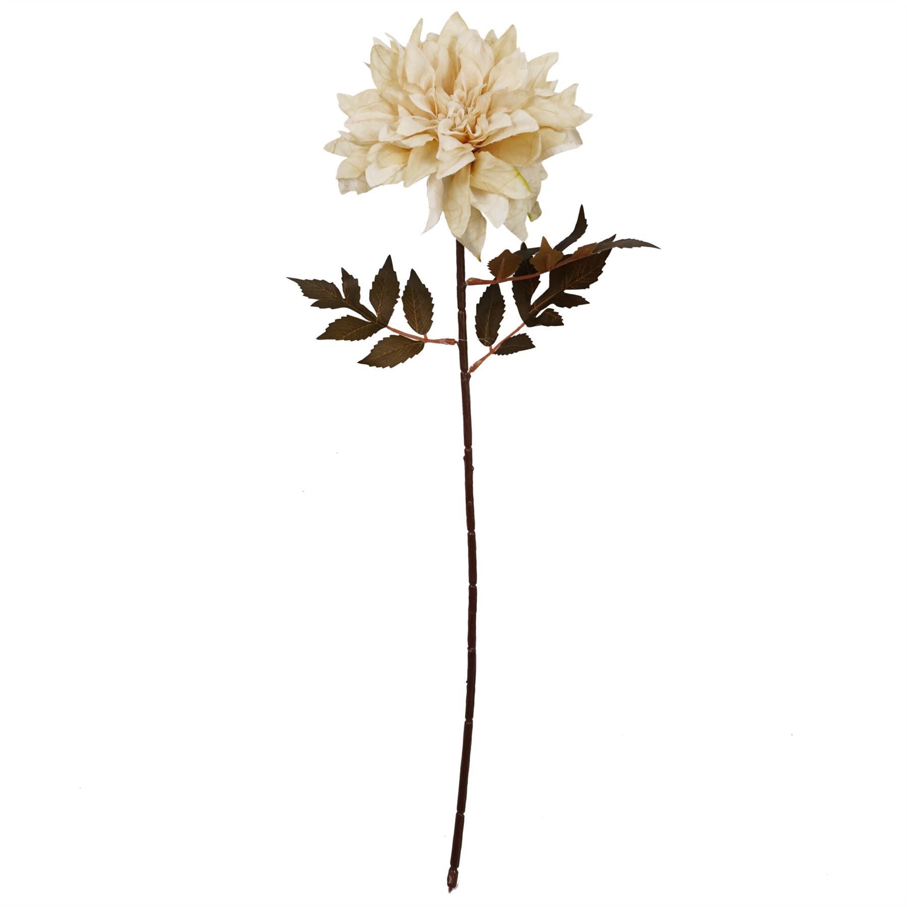 Artificial Pack of 6 x 55cm Dahlia Flower Stem - Dusty Cream - Premium Quality