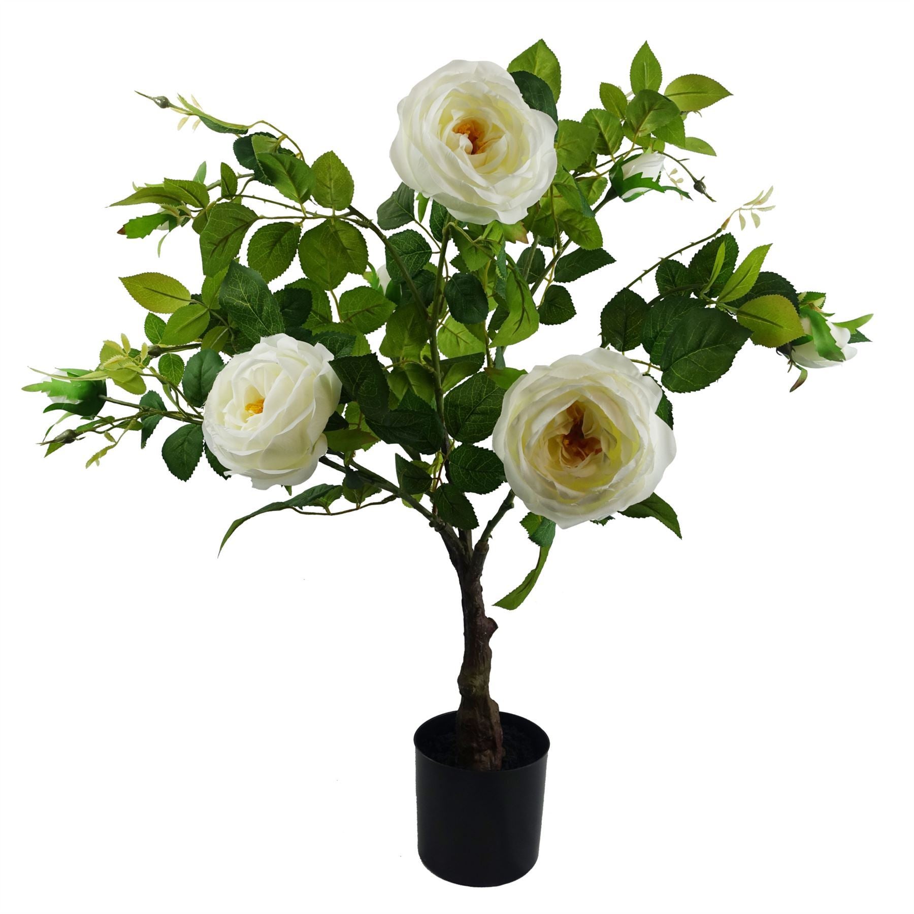 70cm White Camellia Rose Plant Artificial - Premium Quality