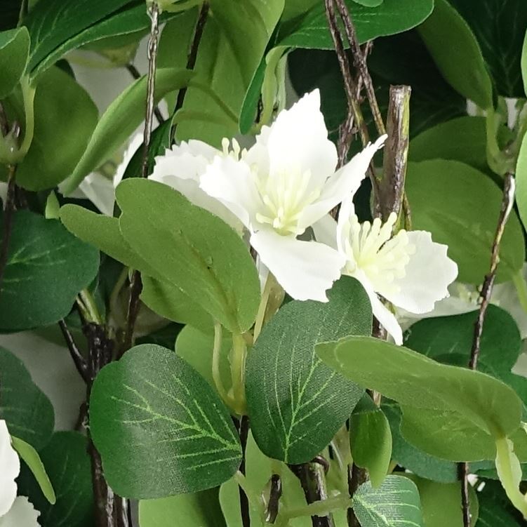 Artificial Pack of 6 x 60cm Flower Foliage Spray - White - Premium Quality