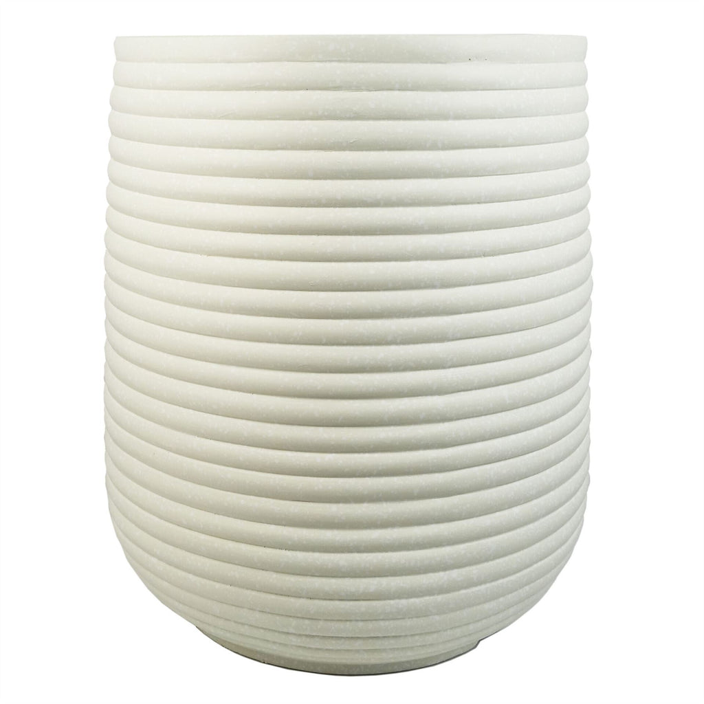 46cm x 40cm Mikos Extra Large Ridged Composite Planter - Stone Colour - Premium Quality