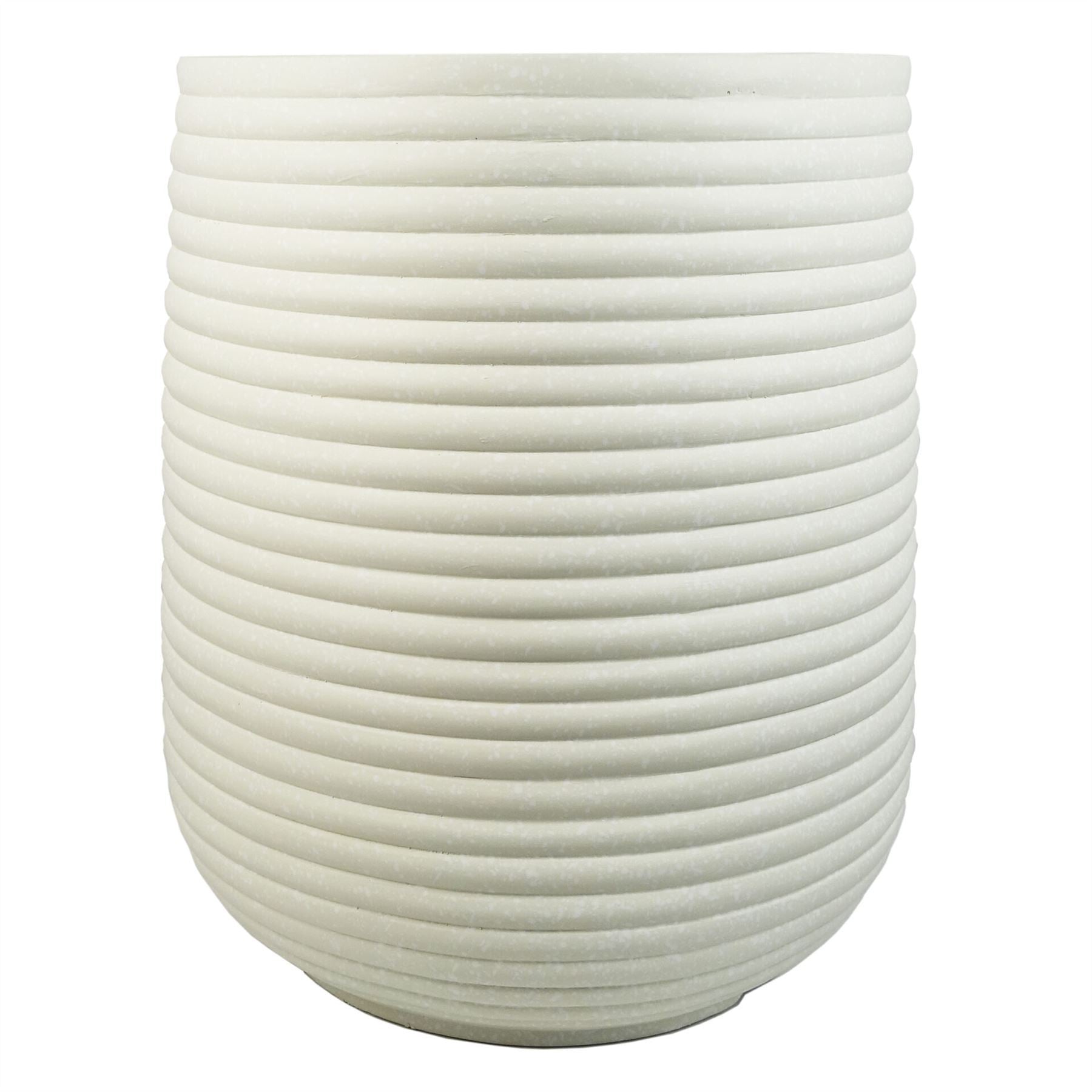 46cm x 40cm Mikos Extra Large Ridged Composite Planter - Stone Colour - Premium Quality