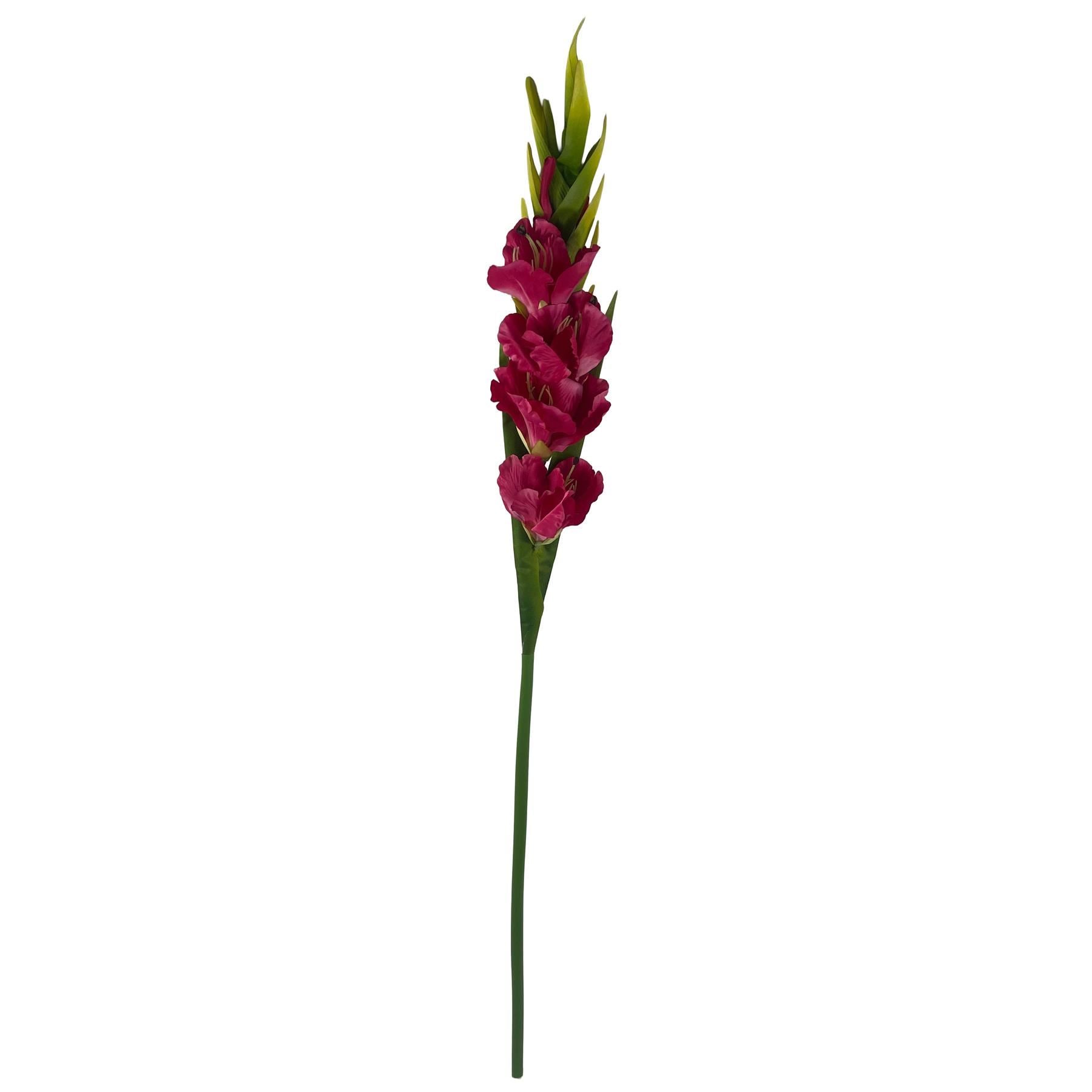 Pack of 6 x 115cm Artificial Pink Gladioli Stem - Premium Quality