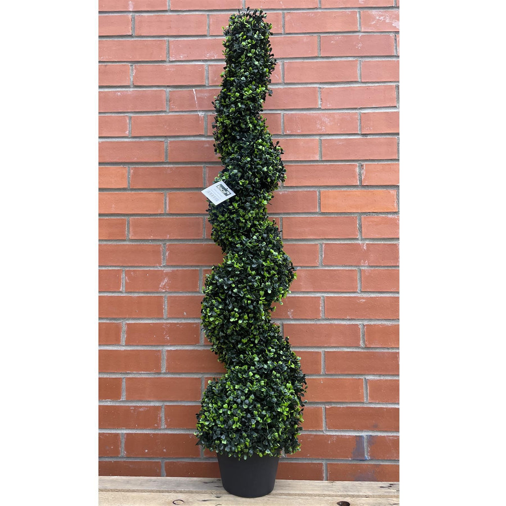 120cm Artificial Natural Boxwood Spiral Topiary - Premium Quality