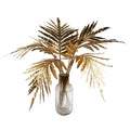 80cm Artificial Gold Palm Leaves Gold Ombre Glass Vase - Premium Quality
