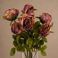 Pack of 6 x 70cm Artificial Dark Pink Rose - Premium Quality