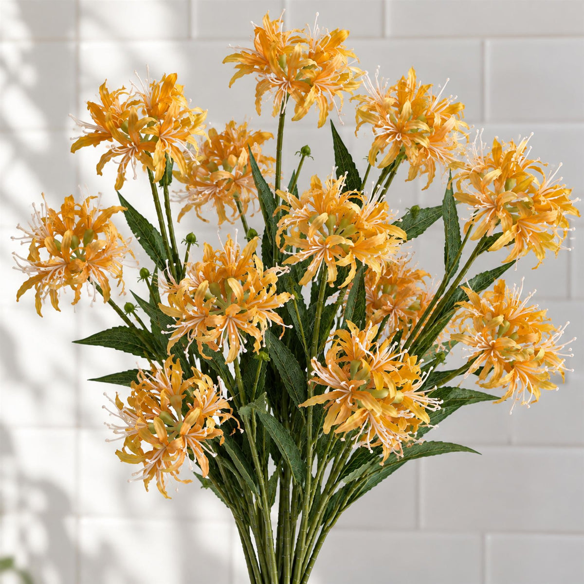 Faux Spider Lily Stems, 72cm with 3 Flower Heads - Set of 6