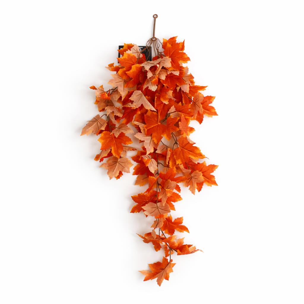 70cm Artificial Trailing Grape Ivy Plant Faux Hanging Foliage - Orange - Premium Quality