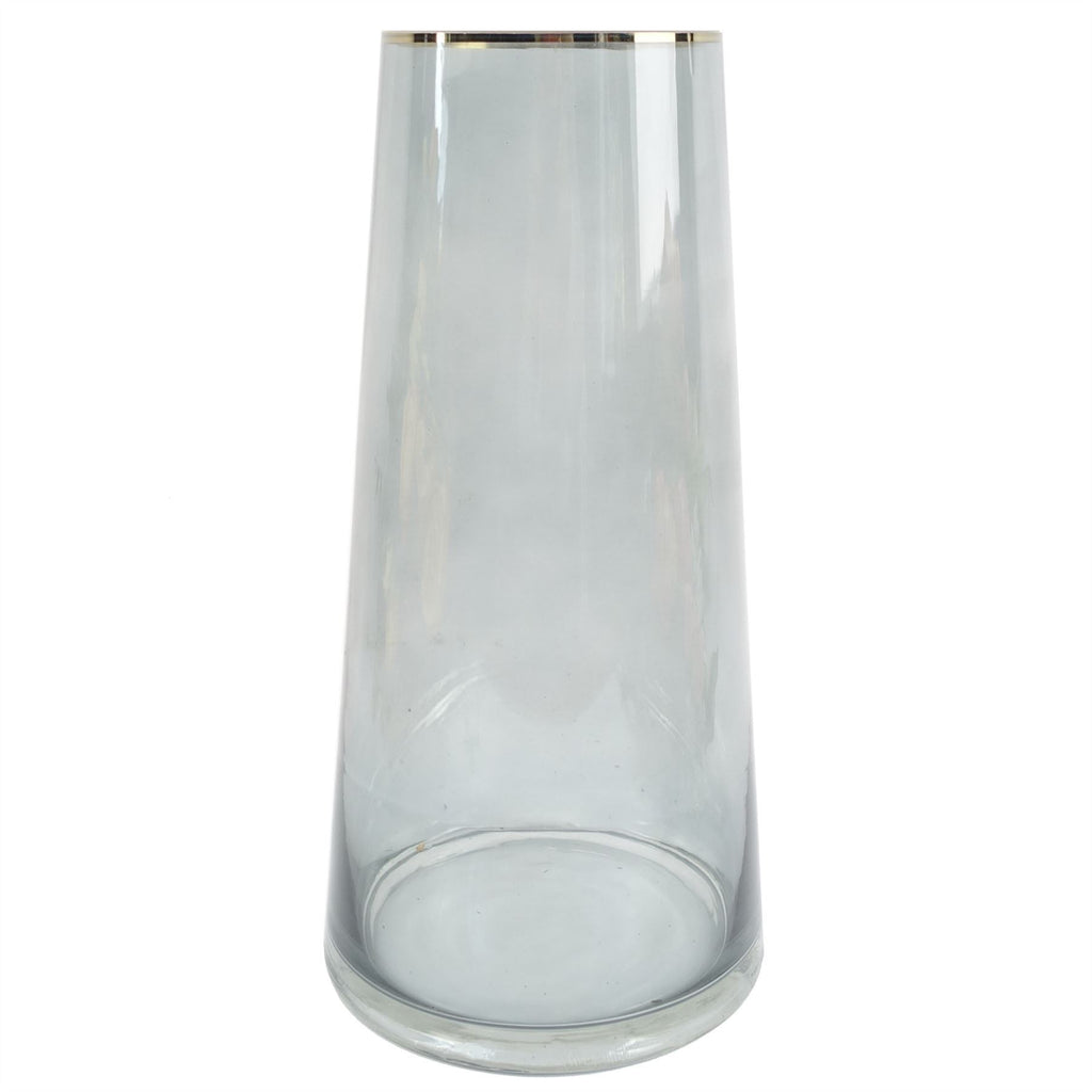 80cm Artificial Purple Sunflower and Gold Botanik Display Glass Vase - Premium Quality