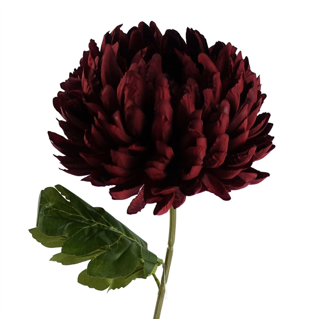 Artificial Pack of 6 x 75cm Extra Large Reflex Chrysanthemum - Red - Premium Quality