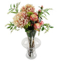 60cm Artificial Pink Chrysanthemum Display Glass Bubble Vase - Premium Quality