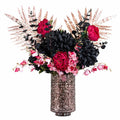 80cm Artificial Gold Palm and Peony Glass Vase - Premium Quality