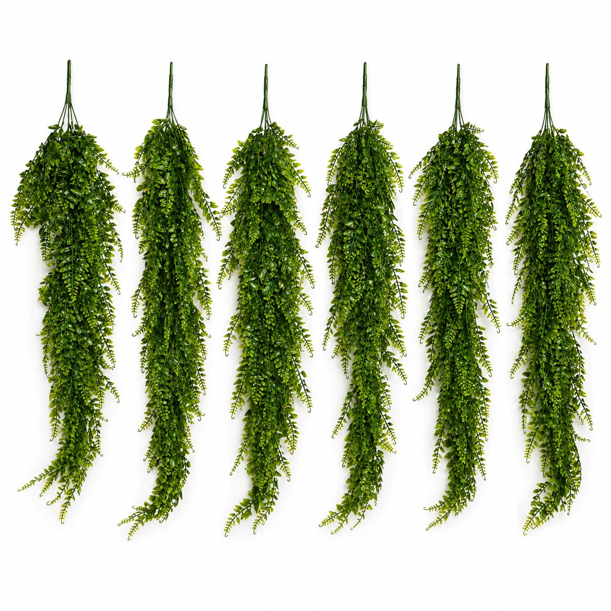 75cm Artificial Trailing Fern Bush Hanging Faux Greenery Plant - Premium Quality