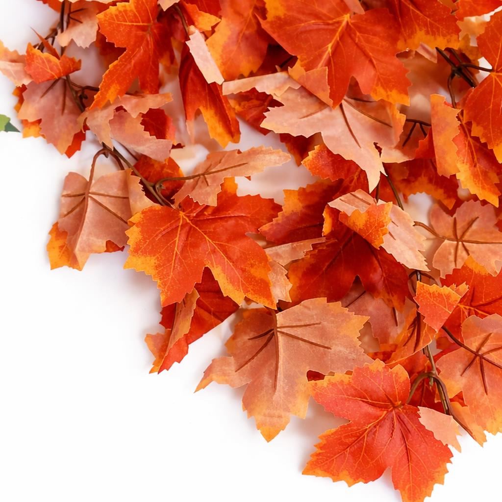 70cm Artificial Trailing Grape Ivy Plant Faux Hanging Foliage - Orange - Premium Quality