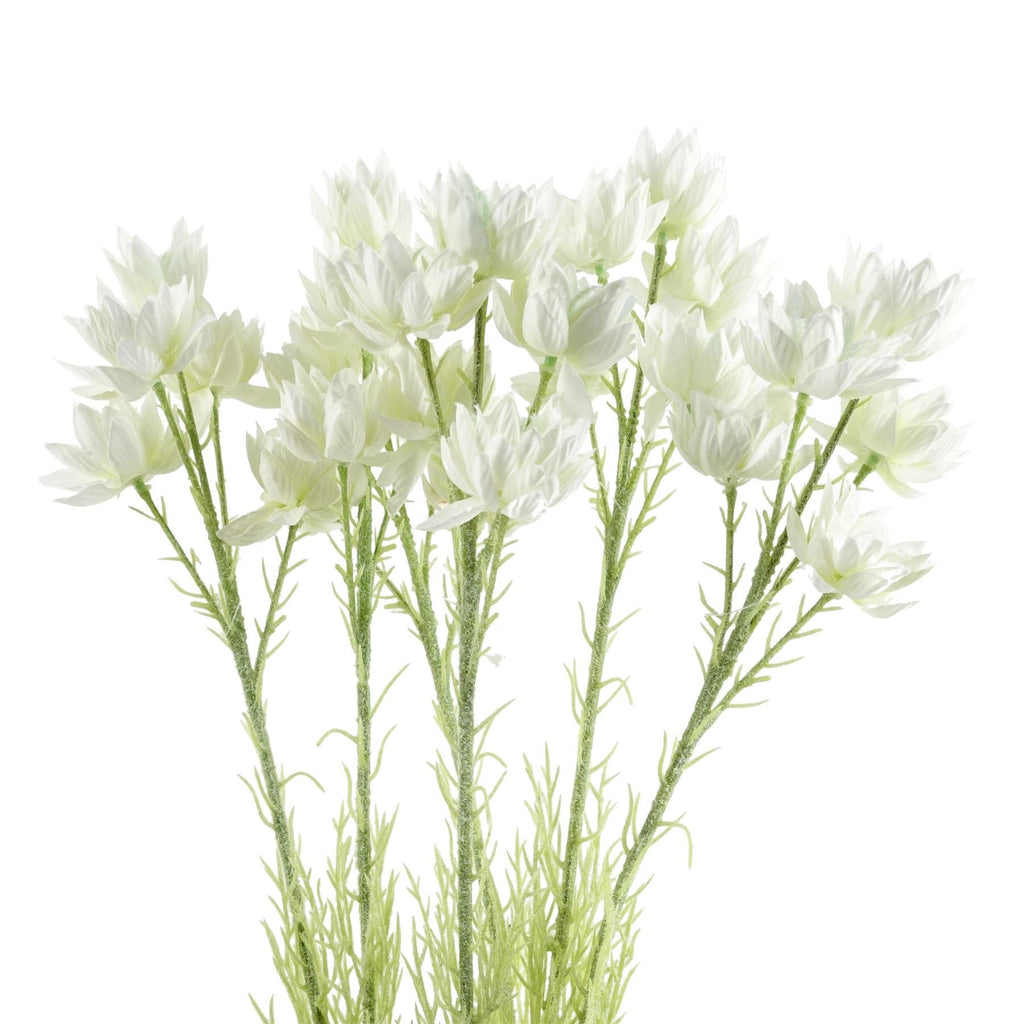 Artificial Pack of 6 x 60cm White Starflower Stem - 30 Flowers - Premium Quality