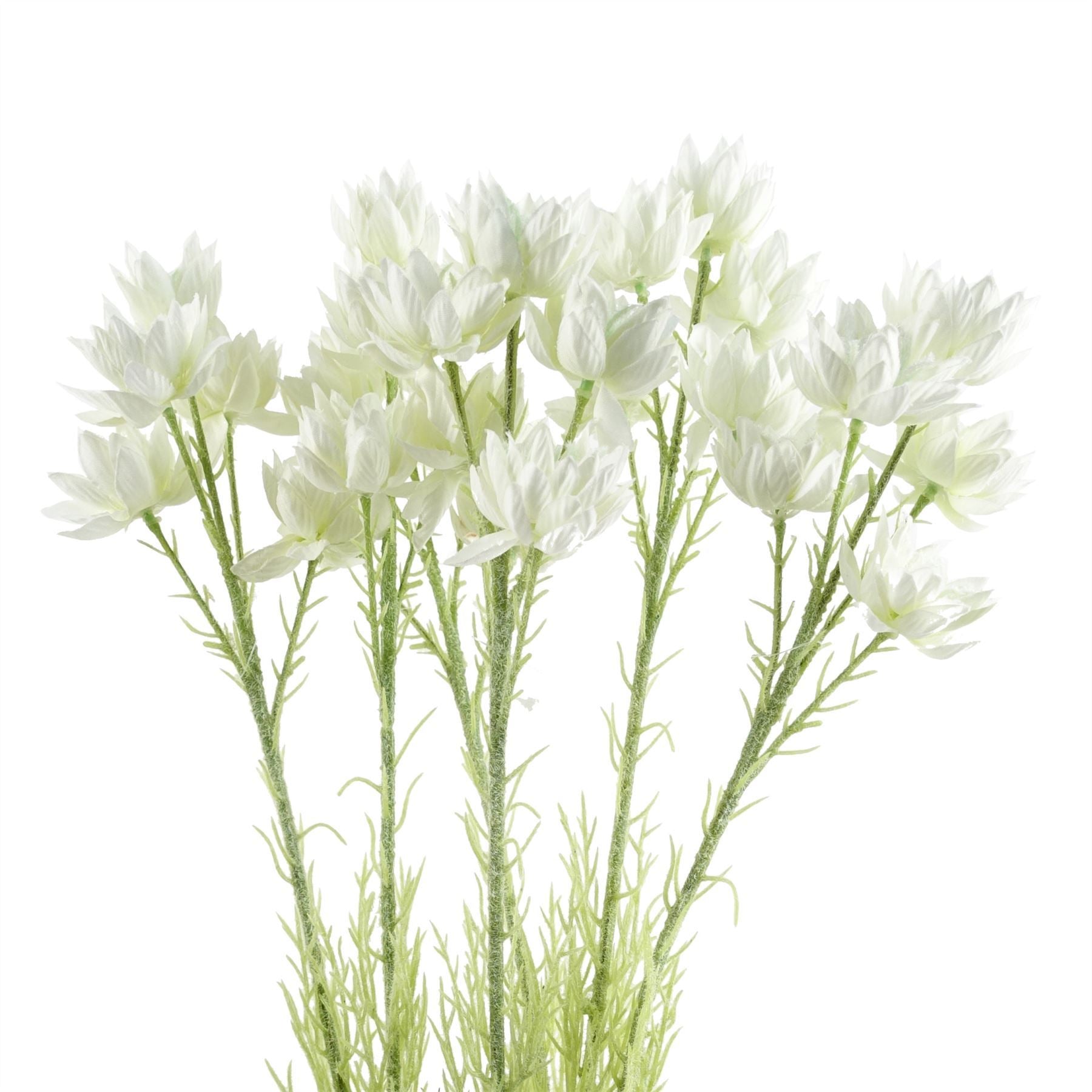 Artificial Pack of 6 x 60cm White Starflower Stem - 30 Flowers - Premium Quality