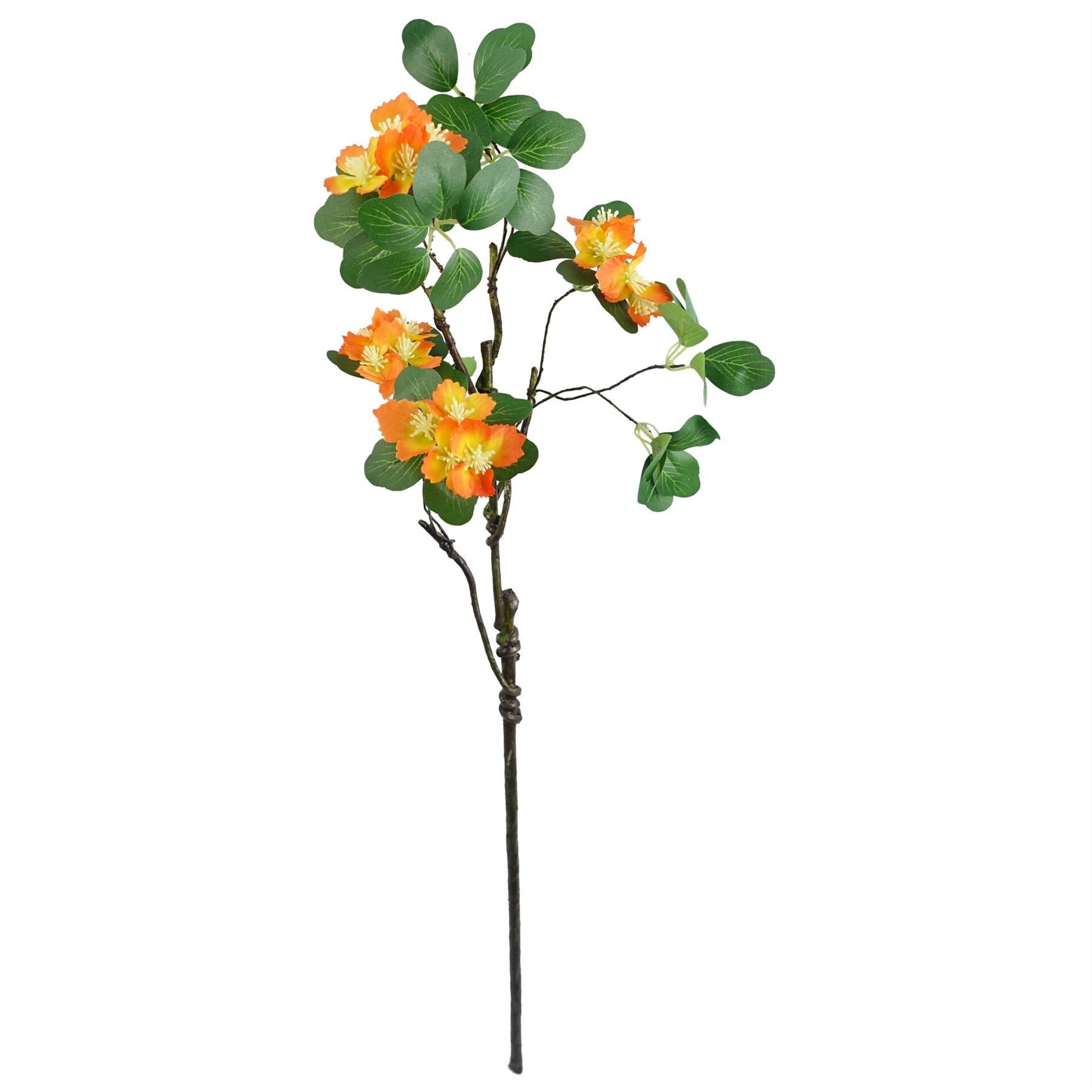 Artificial Pack of 6 x 60cm Flower Foliage Spray - Orange - Premium Quality
