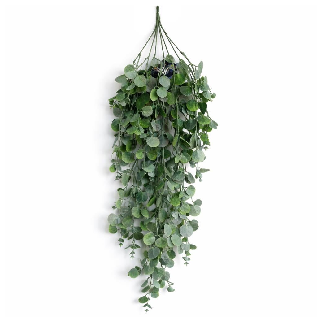 75cm Artificial Trailing Round Botanik Hanging Foliage Plant - Soft Eucalyptus Green - Premium Quality