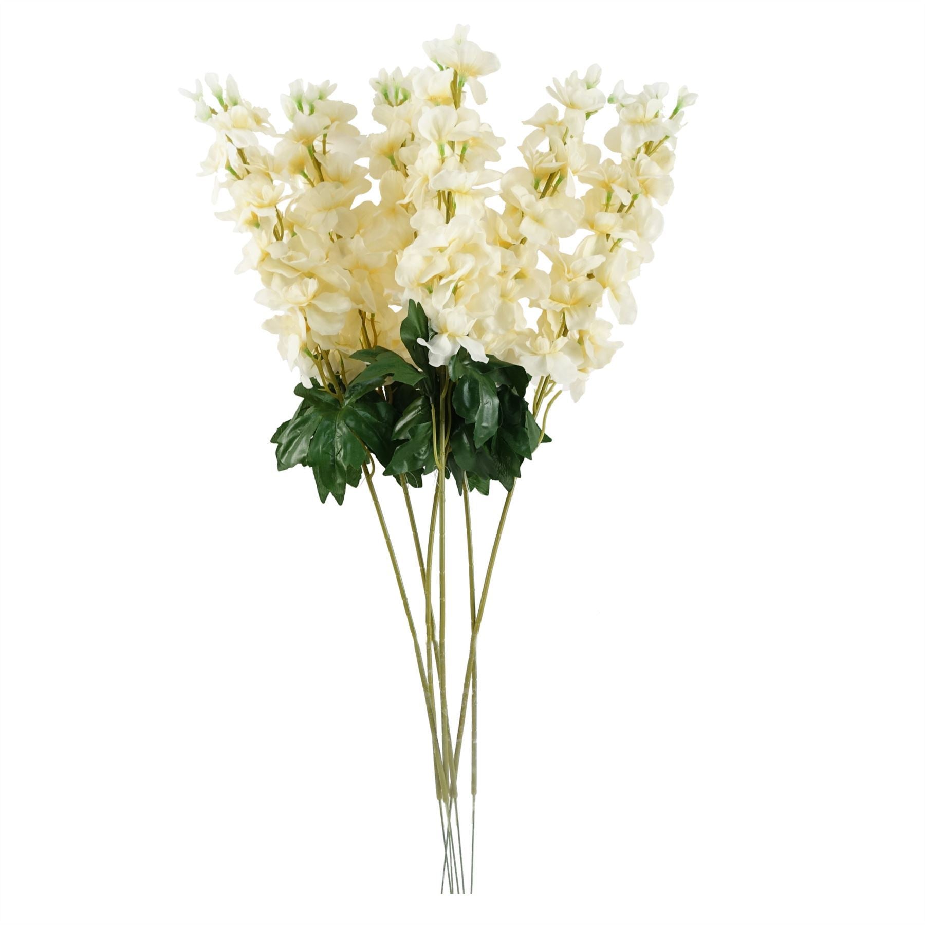 Pack of 6 x 75cm Delphinium Cream Artificial Stem - Premium Quality