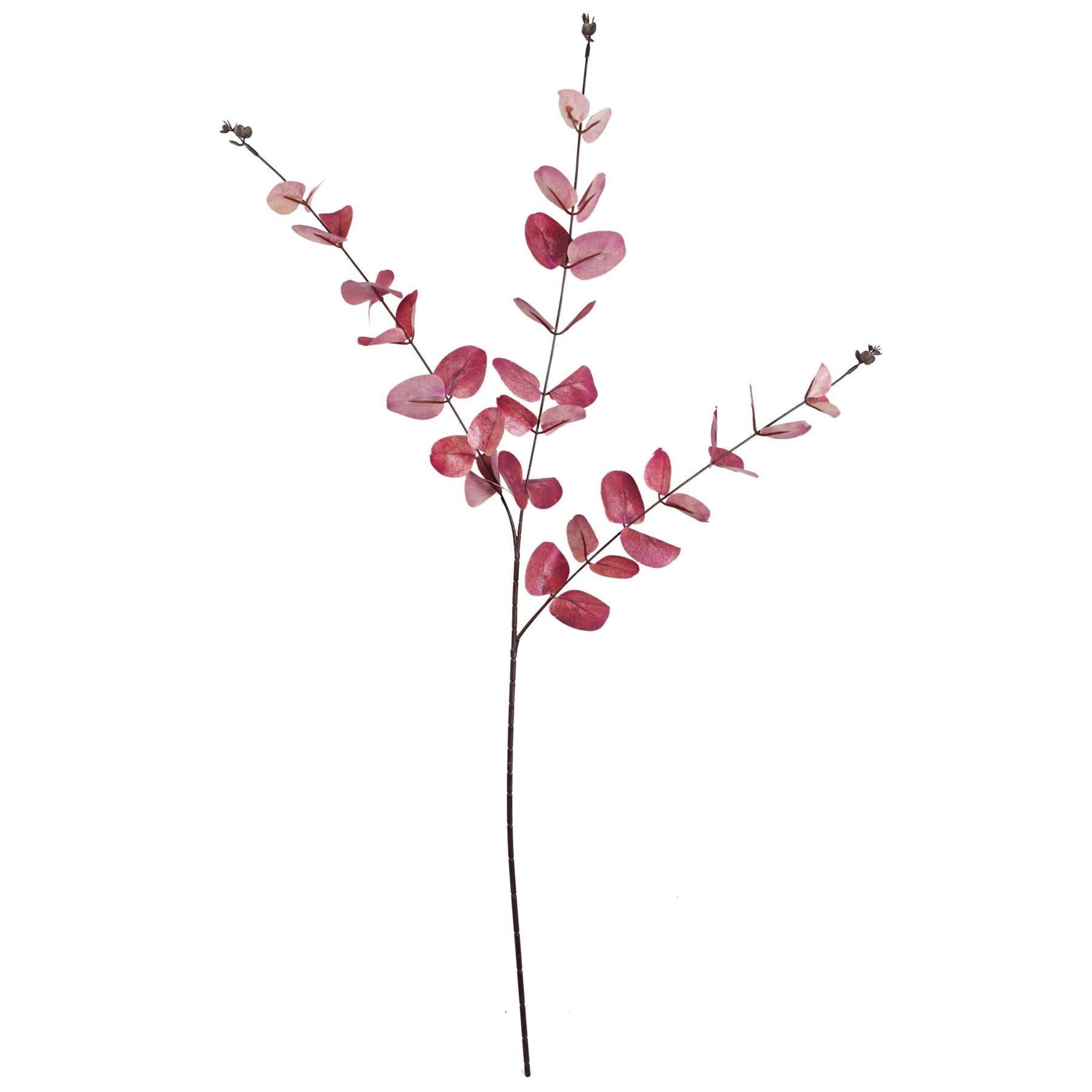 Artificial Pack of 6 x 80cm Pink Eucalyptus Foliage Stem - Premium Quality
