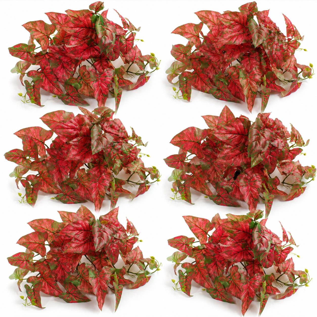 30cm Artificial Trailing Red Caladium - Premium Quality