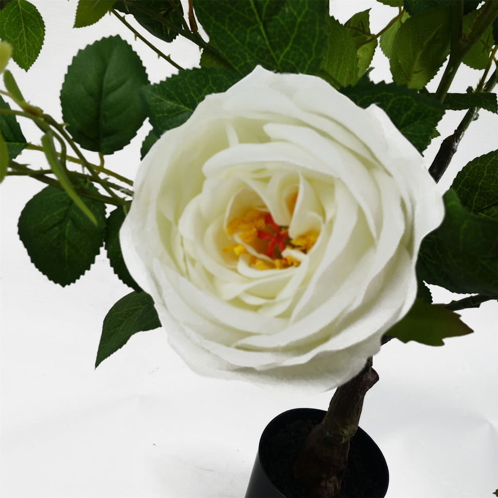 70cm White Camellia Rose Plant Artificial - Premium Quality
