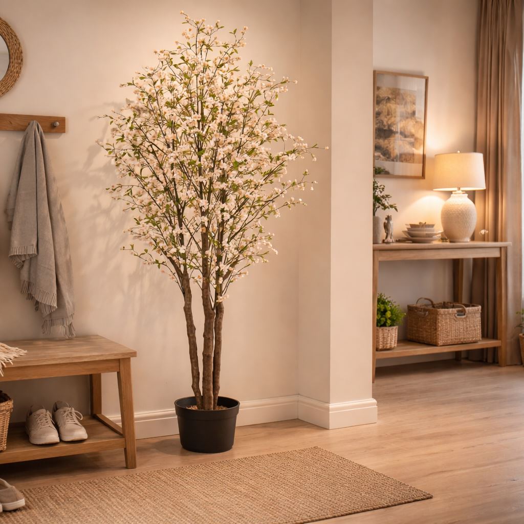 210cm Artificial Fire Retardant Cherry Blossom Tree with 1206 Flowers - Premium Quality