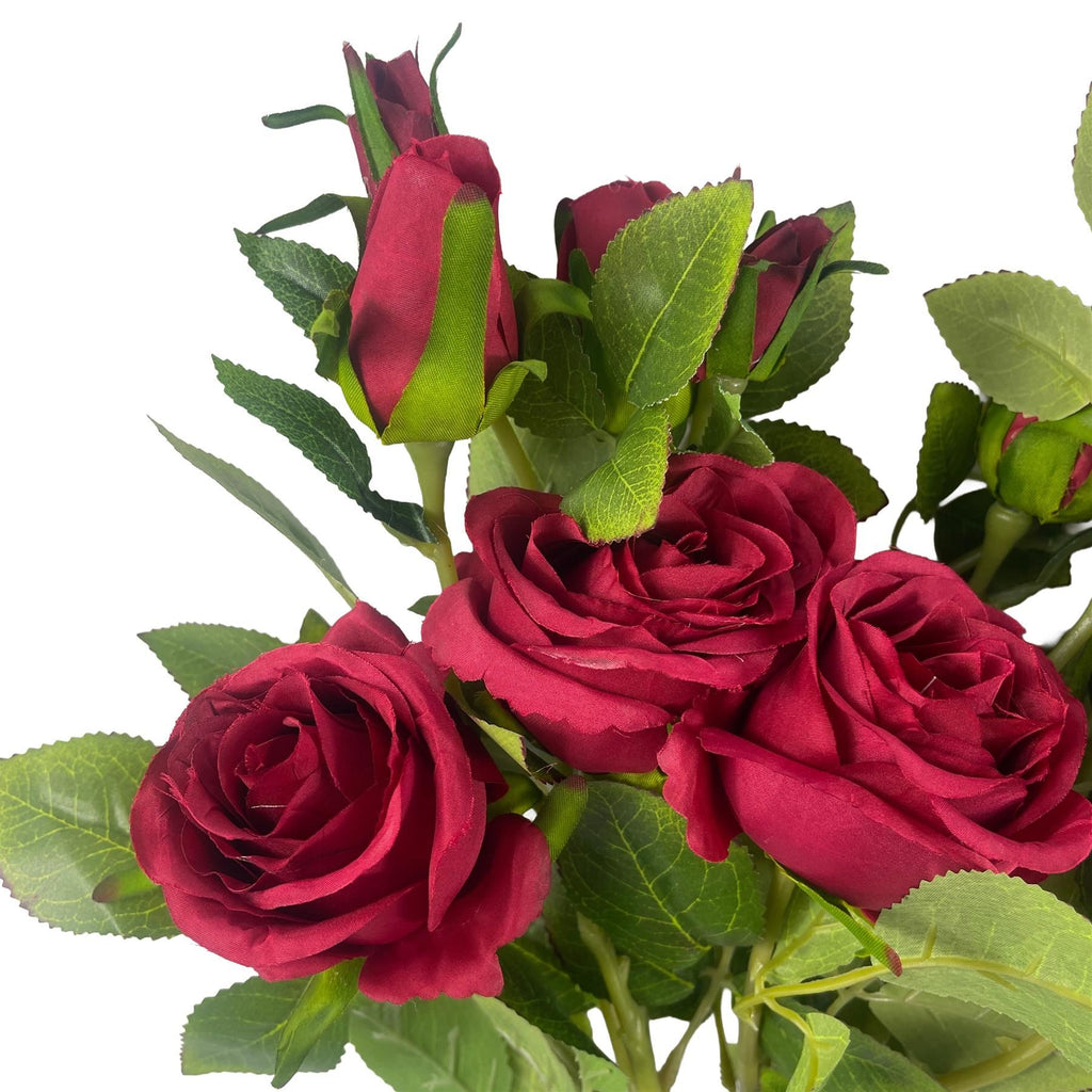 Pack of 6 x 60cm Artificial Red Rose Flower - Premium Quality