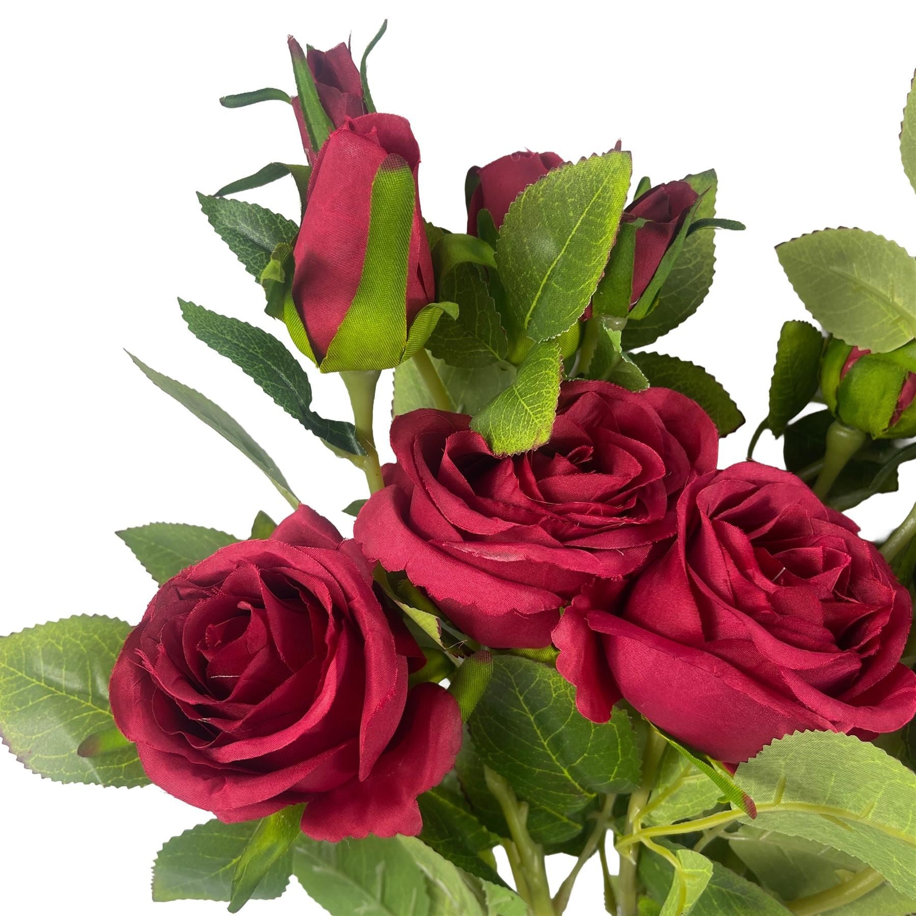 Pack of 6 x 60cm Artificial Red Rose Flower - Premium Quality