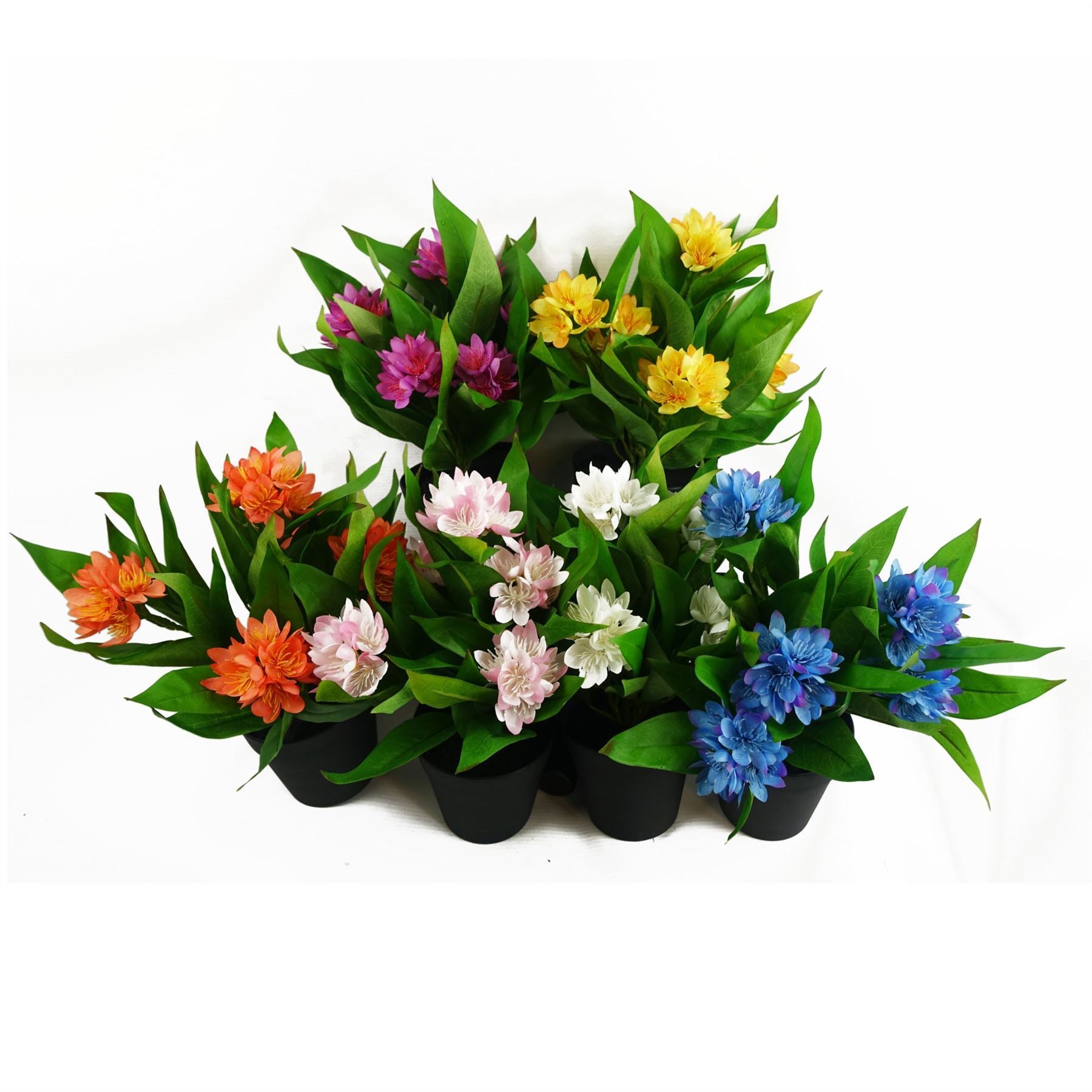 18cm Artificial Freesia Plant Orange Flowering - Premium Quality