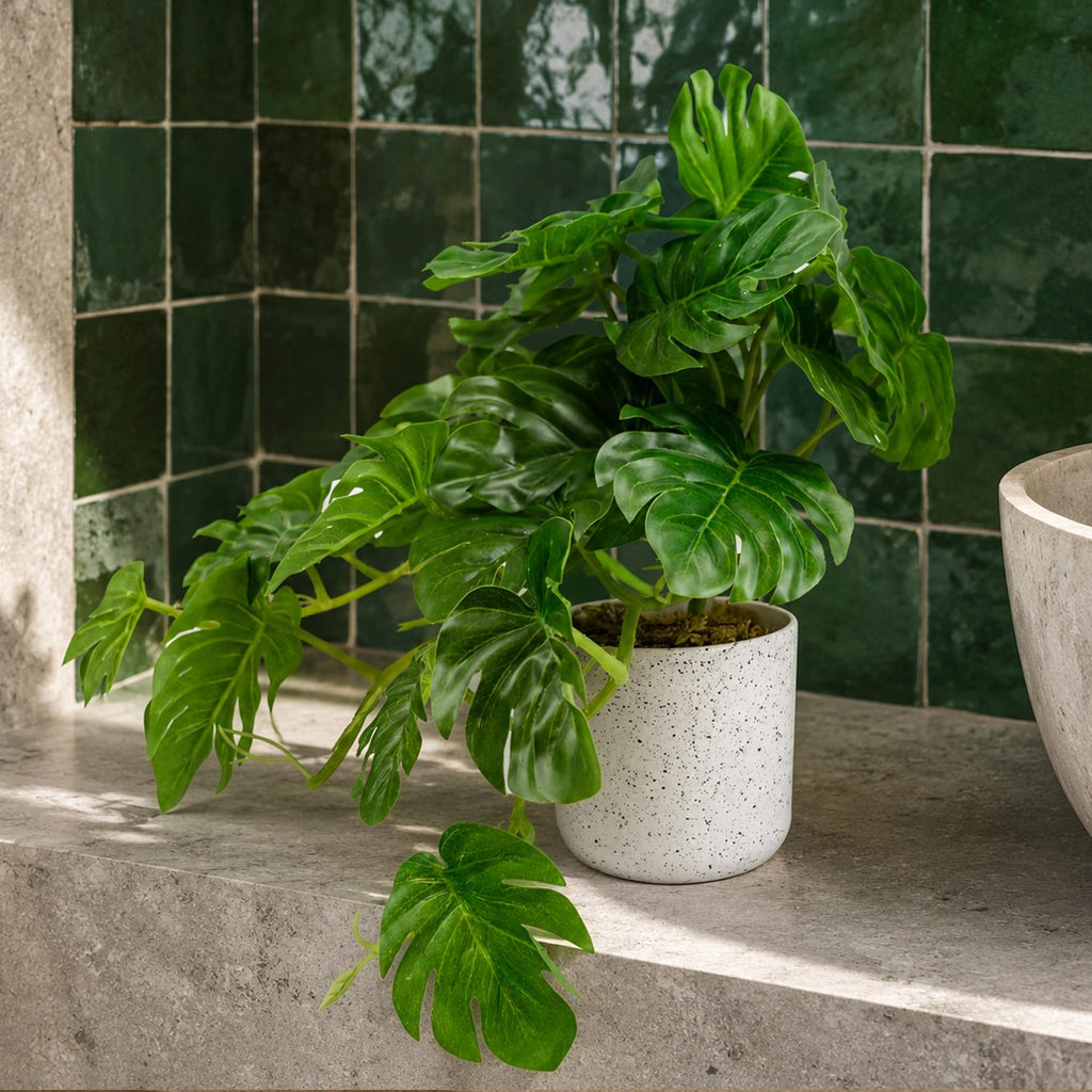 30cm Artificial Green Potted Monstera Trailing Plant - Premium Quality