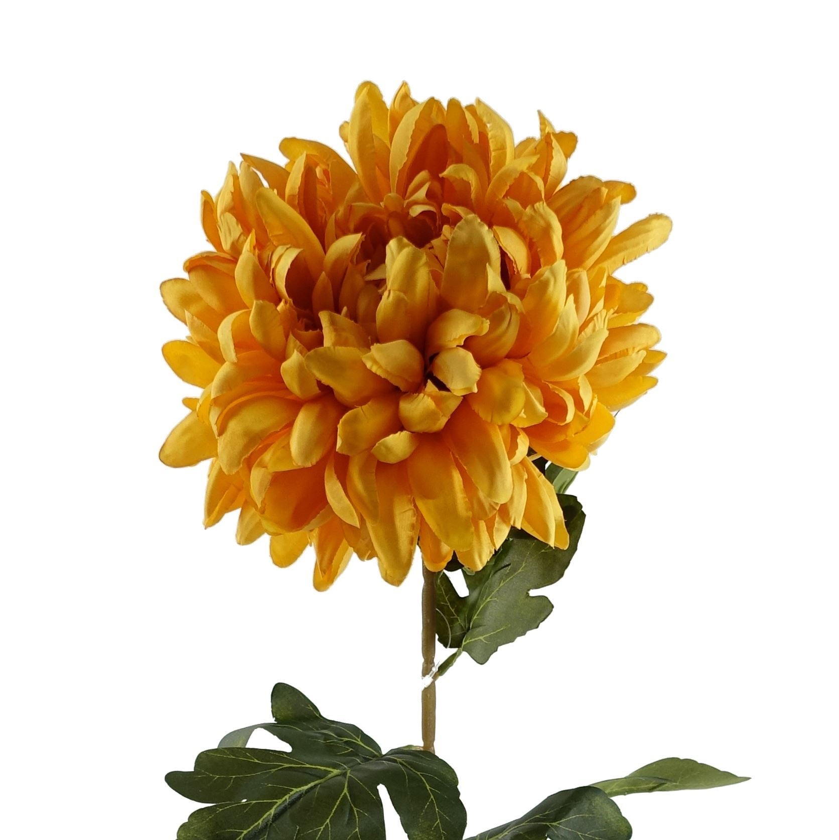 Artificial Pack of 6 x 75cm Extra Large Reflex Chrysanthemum - Gold - Premium Quality