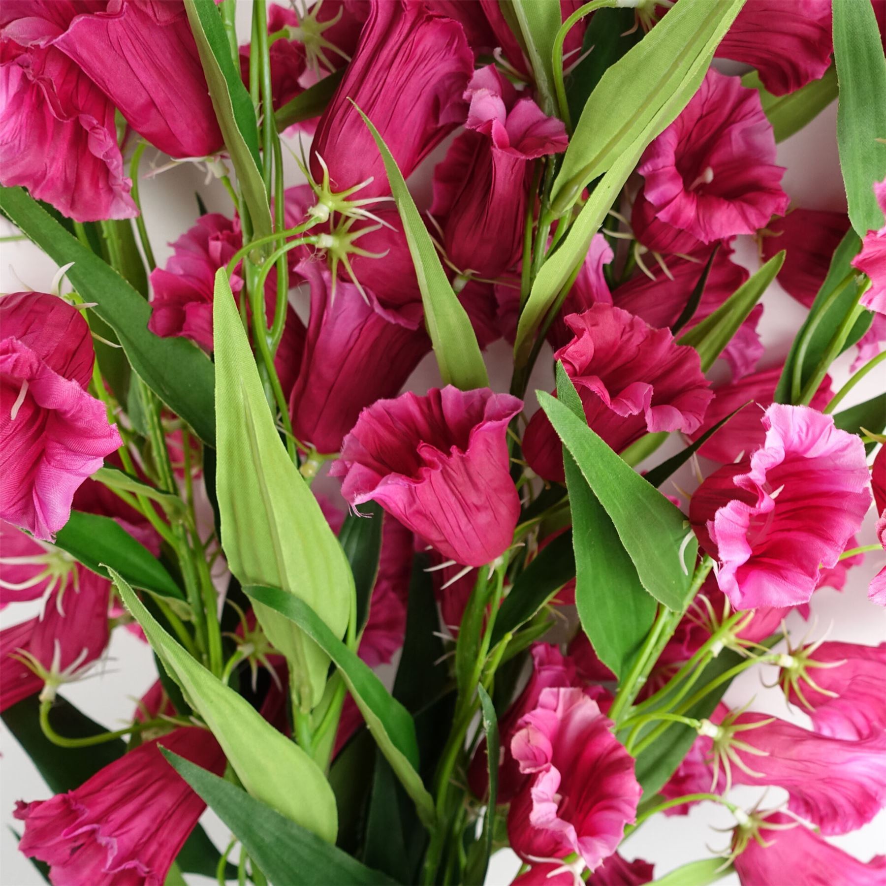 Pack of 6 x 100cm Trumpet Artificial Flower Stem Fuchsia Pink - Premium Quality