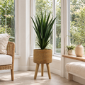 Woven Effect Composite Planter with Stand