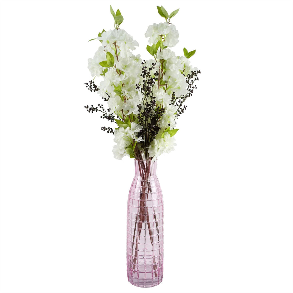 Pack of 6 x 100cm White Artificial Blossom Stem - Premium Quality