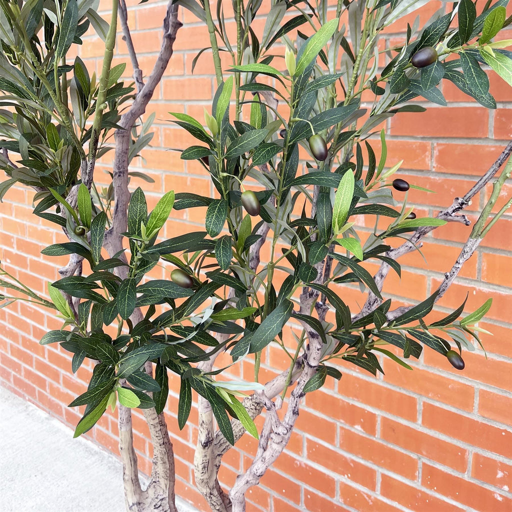 250cm XXL Artificial Olive Tree with Decorative Planter - Premium Quality