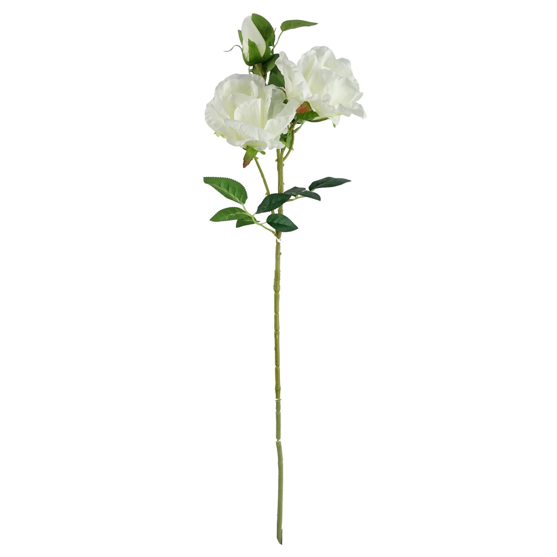 60cm Artificial White Rose Purple Starflower Display Glass Vase - Premium Quality