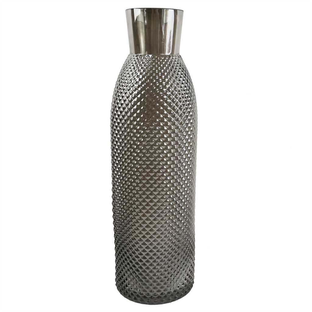 100cm Artificial White Lily and Fern Display Glass Vase - Premium Quality