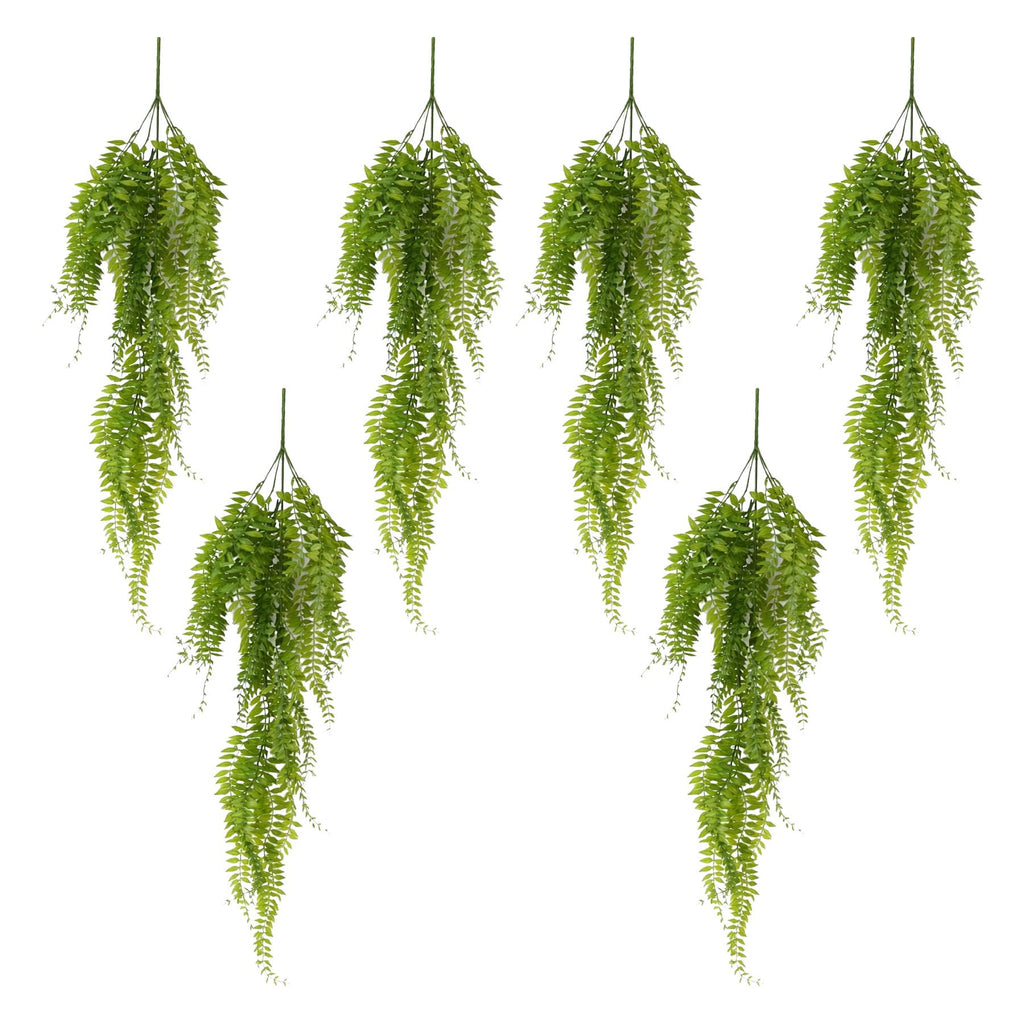 100cm Artificial Trailing Green Botanik Hanging Fern Plant with Wired Top Stems - Premium Quality