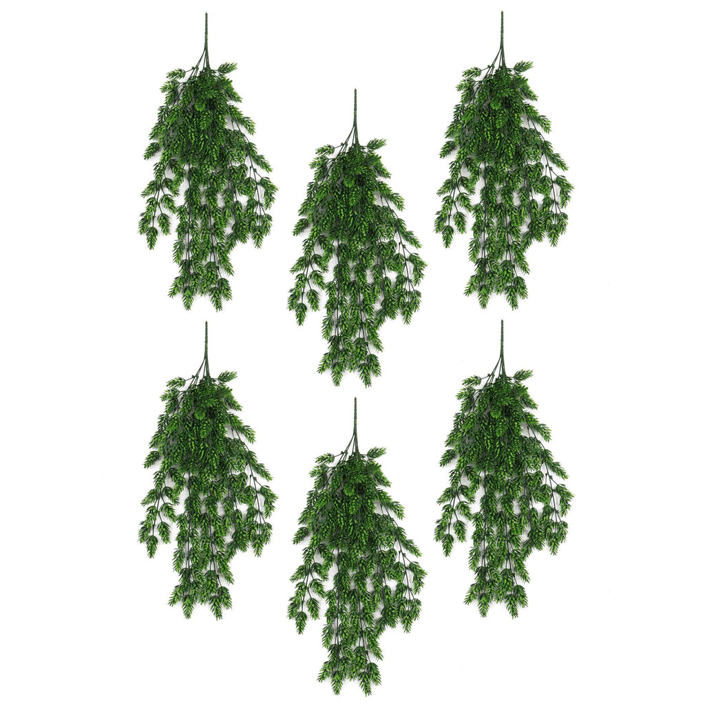 Hanging UV and Fire Resistant Artificial Clustered Fern Plant 128cm - Premium Quality