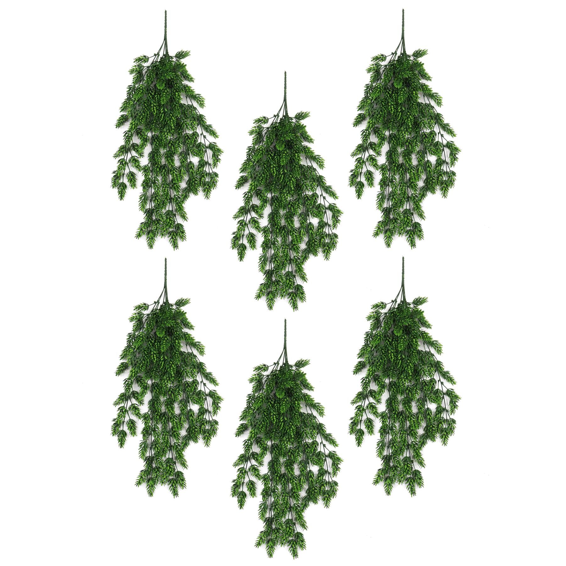 Hanging UV and Fire Resistant Artificial Clustered Fern Plant 128cm - Premium Quality