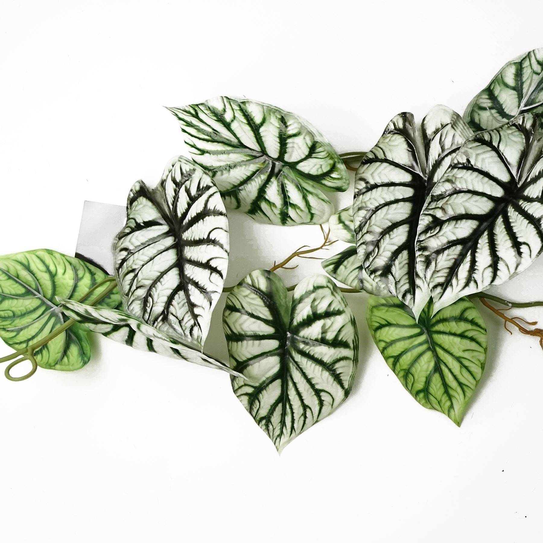 6 x 120cm Artificial Hanging Trailing Plant Alocasia Dragon Scale Light - Premium Quality