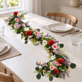 Pink Meadow Wildflower Faux Garland, 155cm with Daisies and Eucalyptus Leaves