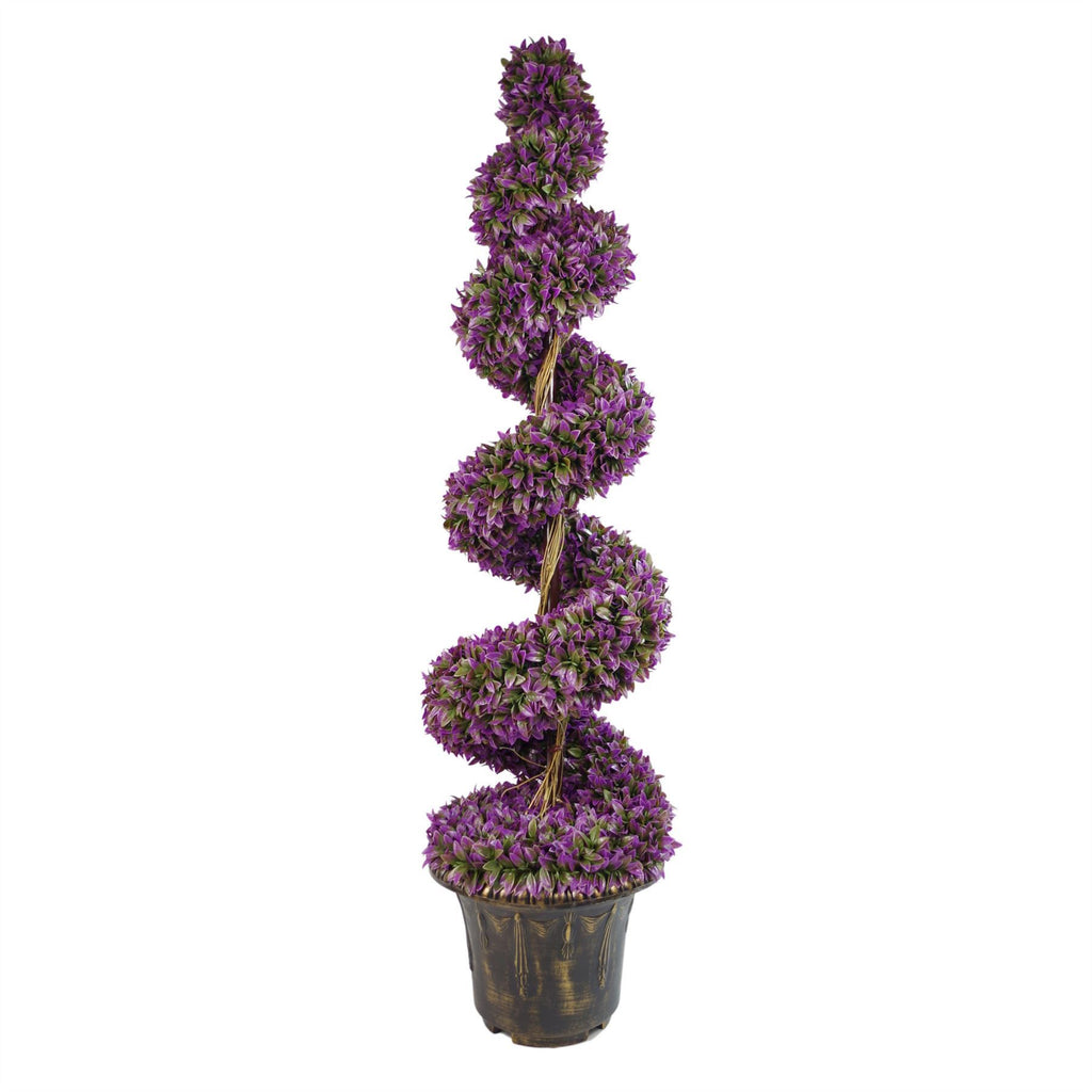 120cm Artificial Purple Large Botanik Spiral with Decorative Planter - Premium Quality