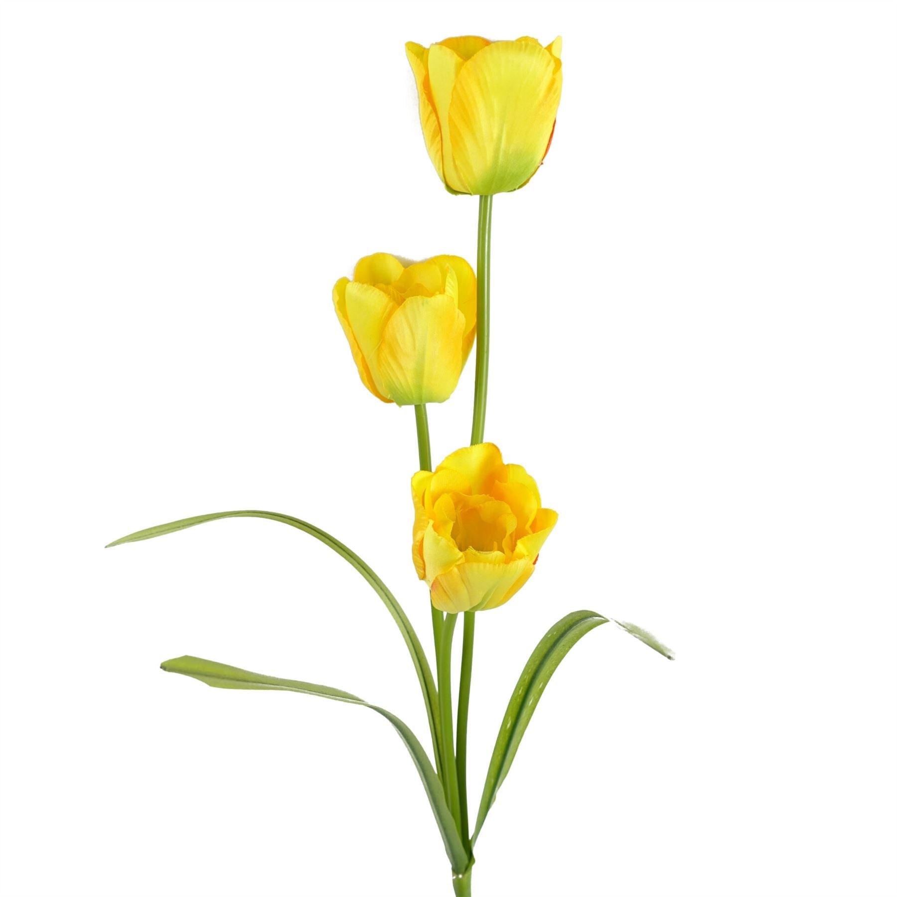 Pack of 6 x 80cm Artificial Tulip Yellow Stem - Premium Quality