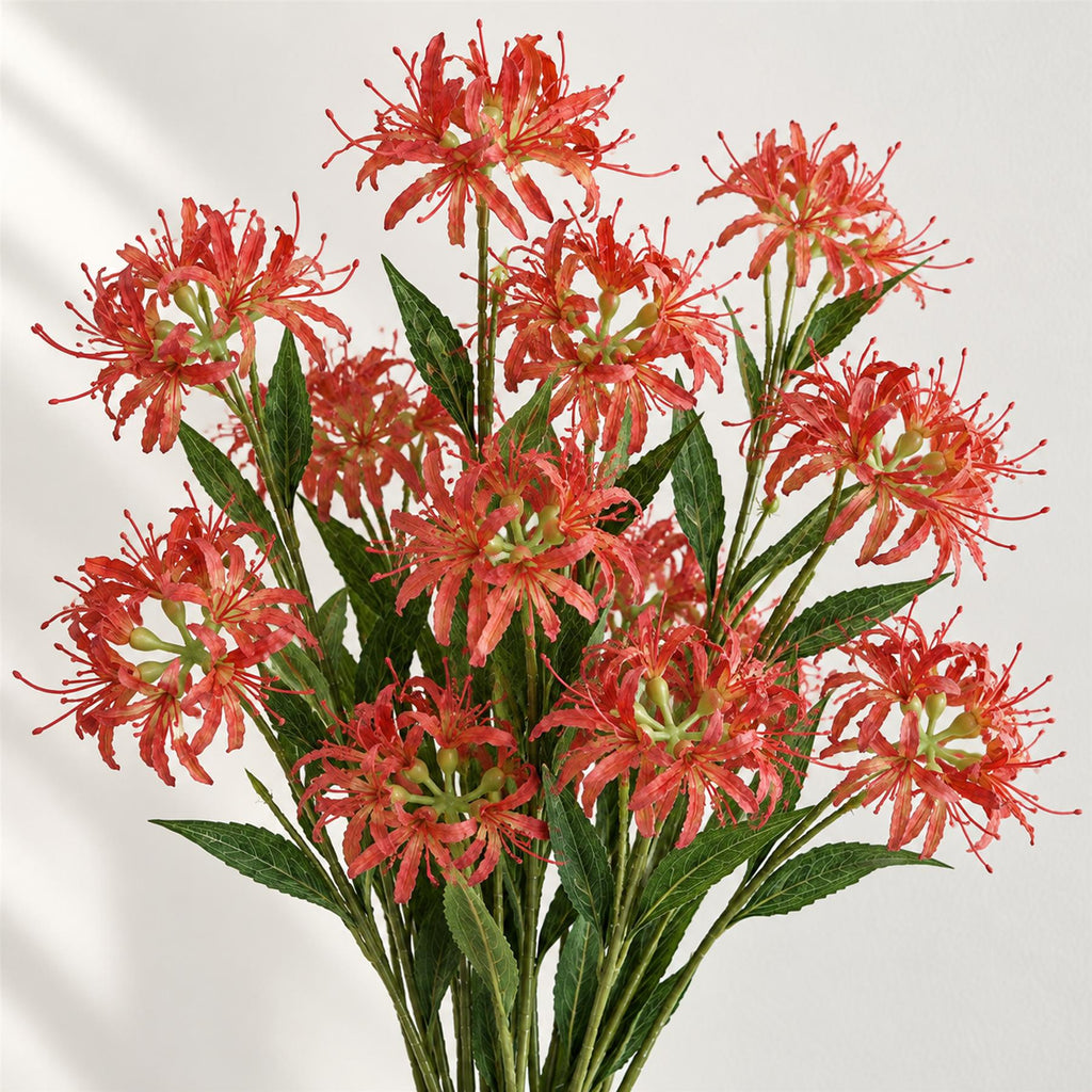 Faux Spider Lily Stems, 72cm with 3 Flower Heads - Set of 6