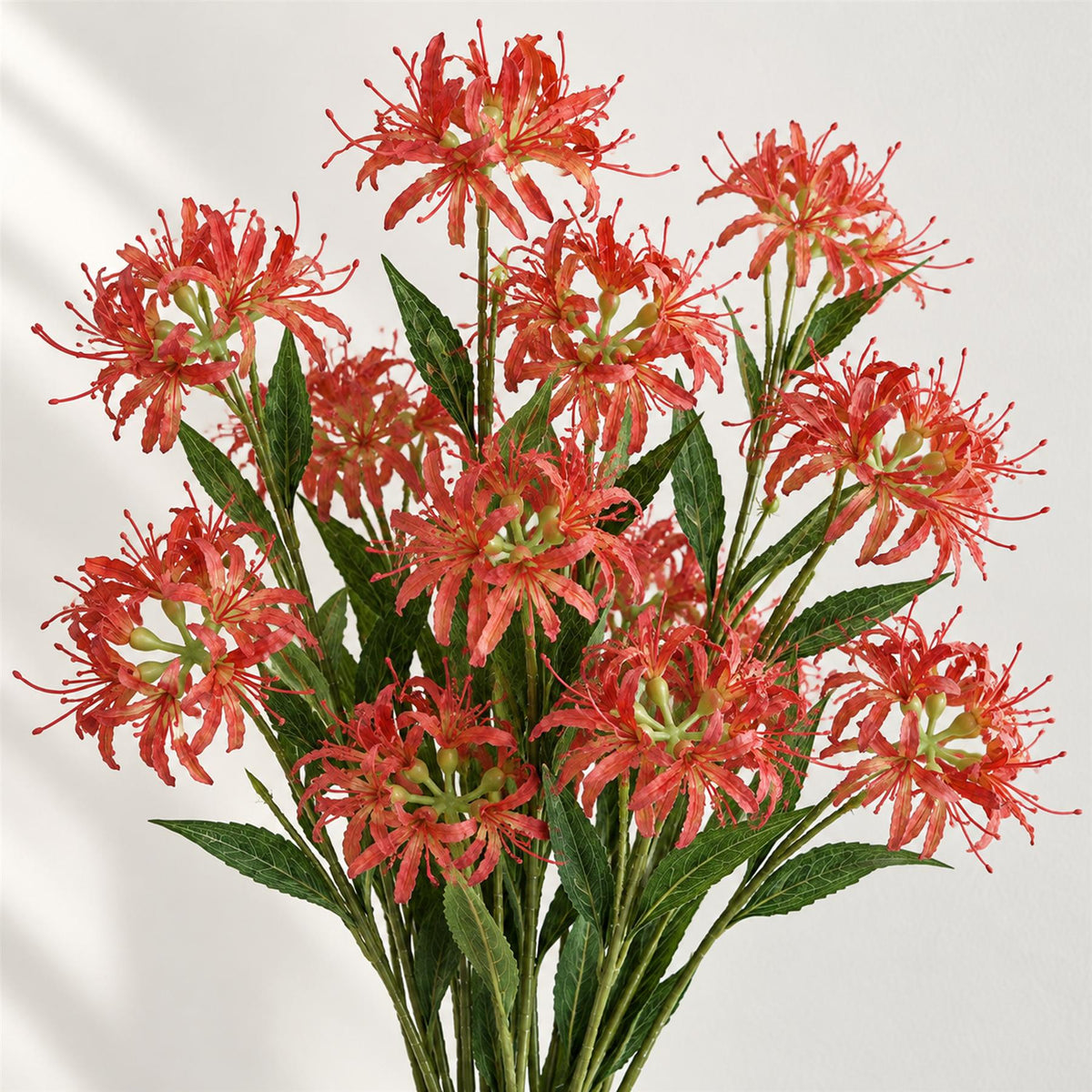 Faux Spider Lily Stems, 72cm with 3 Flower Heads - Set of 6