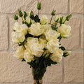 6 x 60cm Cream Rose Artificial Flower Sprays - 24 Flowers 18 Buds - Premium Quality